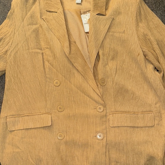Forever 21 Women's Camel Double-Breasted Blazer - Picture 7 of 7